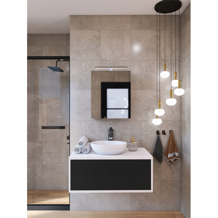 Шафа у ванну кімнату з дзеркалом та LED-підсвіткою Better Home, 50 x 60 x 14 см