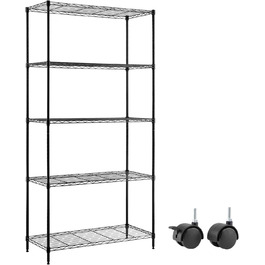 Nilpferd® Metal Wire Shelving Unit - 5 Shelves (89x39x179cm)