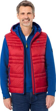 Чоловіча степкова жилетка NORDCAP, легка, тепла та вітронепроникна, спортивна жилетка з капюшоном та кишенями на блискавці, розмір M-3 (L, Червоний)