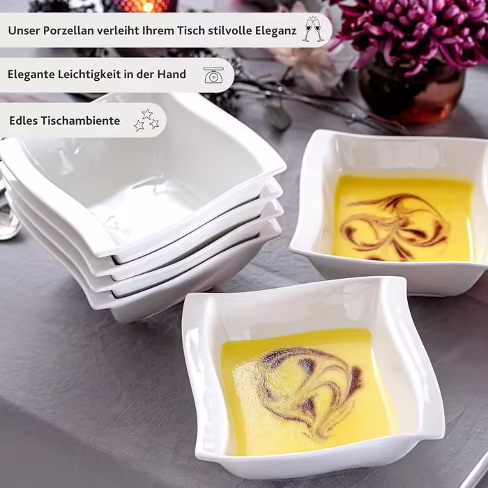 Sänger Cereal Bowl Set Paris, 6-Piece Bowl Set for 6 People Made of Porcelain, Bowl 500 ml | PREMIUM COLLECTION
