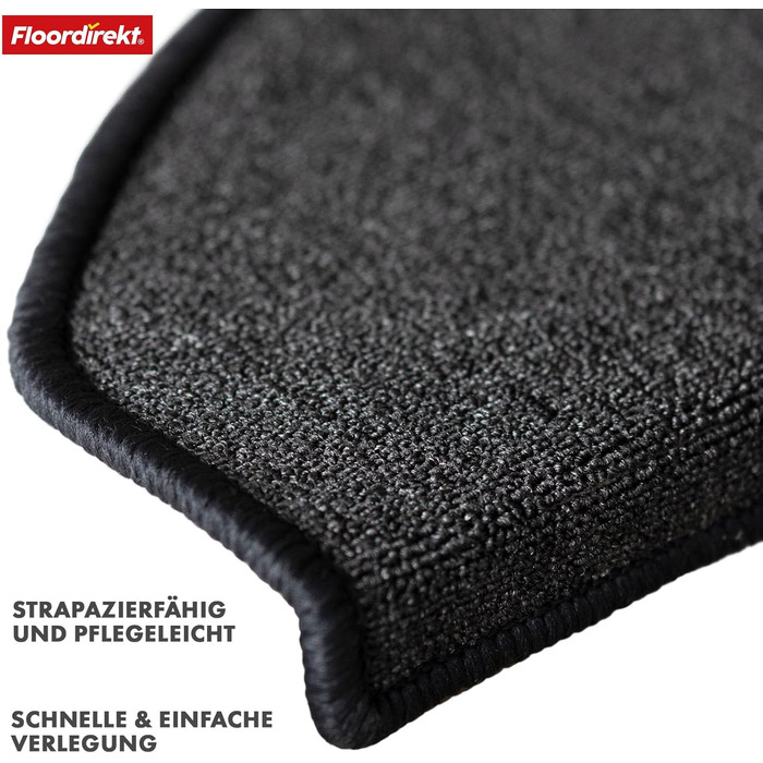 London Pro Stair Treads - Anthracite Grey - 15 Piece Set - 25x65 cm Non-Slip Stair Mats