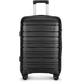 Валіза KONO Zwillingsrollen з TSA-замком, ручний багаж, білий (чорний), 35.6 см