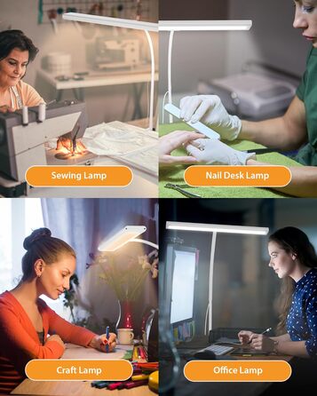 LED лампа для столу 10W з регулюванням яскравості - 160 LED, USB-адаптер, 3 колірні температури, 10 рівнів яскравості, гнучкий 30см шлангу, для дому та офісу, з пультом керування