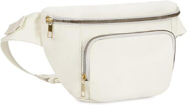 Сумка на пояс для жінок та чоловіків, стильна поясна сумка з 4 кишенями на блискавці та регульованим ремінцем, ідеальна для подорожей та піших прогулянок (Запатентовано), бежевий колір