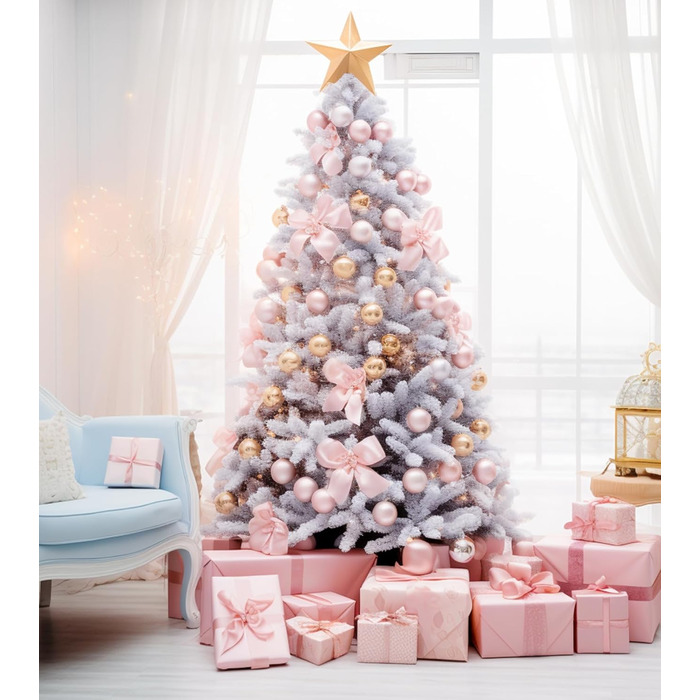 Набір прикрас на ялинку 36 шт. блакитні кулі, новорічний декор, ялинкові прикраси, блакитні кулі для ялинки, святковий декор для дому, 6 см