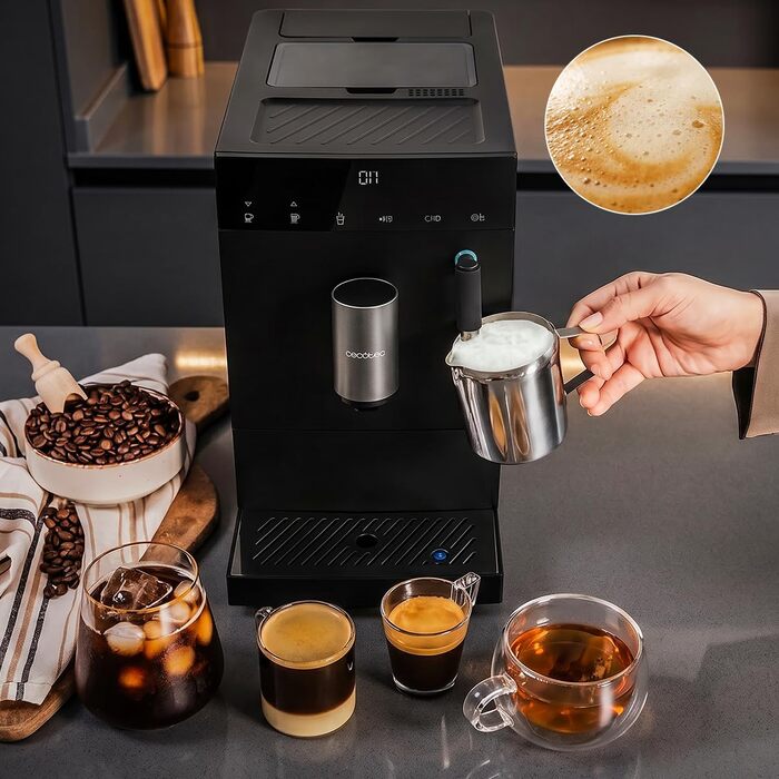 Кавомашина автоматична Cecotec Cremmaet Compact Elite 19 Bar з млинком для зерен та термоблоком