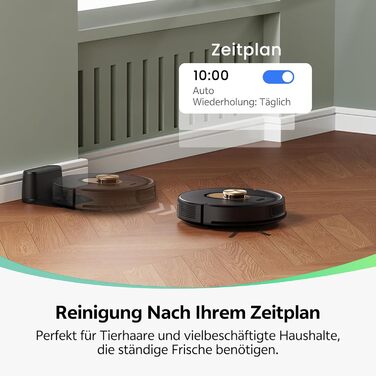 Робот-пилосос Vexilar W9 з функцією миття, 8000Pa, LiDAR-навігація, 150 хв роботи, 15 зон заборони, керування через додаток, для тварин та килимів