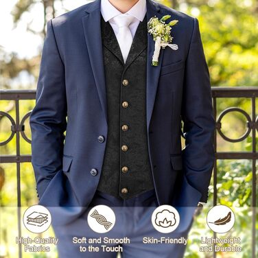 Жаккардова жилетка для костюма в стилі вікторіанської епохи: елегантний вибір для весілля, ділових зустрічей та святкування, розмір XXL