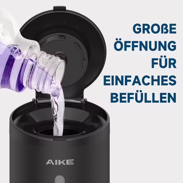 AIKE AK1205 Automatic Soap Dispenser Wall Mount Matte Black, 800ml Commercial Automatic Liquid Soap Dispenser Wall Mounted, 5-Speed Adjustable