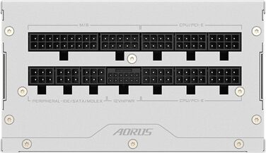 Блок живлення GIGABYTE AORUS Elite P850W Ice 850W, PCIe 5.0, 80 Plus Platinum, повністю модульний, ATX 3.0, білий