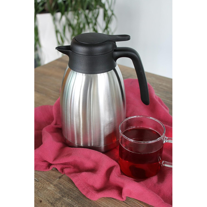 TRINKBASIS Insulated Carafe 1.5 L – Double-Walled Stainless Steel Thermos for up to 10 Cups of Coffee or Tea - Coffee Pot, Teapot