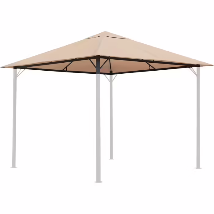 QUICK STAR Replacement Roof for Garden Pavilion 3x3m RAL 7012 Antique Pavilion Roof Replacement Cover (3 x 3 m - 250g/m², Beige)