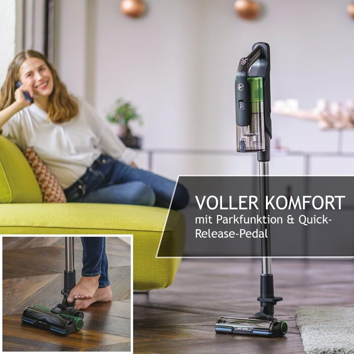 Бездротовий акумуляторний пилосос Hoover HF9 I Без мішка, LED-підсвічування, Anti-Twist насадка, для всіх поверхонь (для тварин), 2 акумулятори