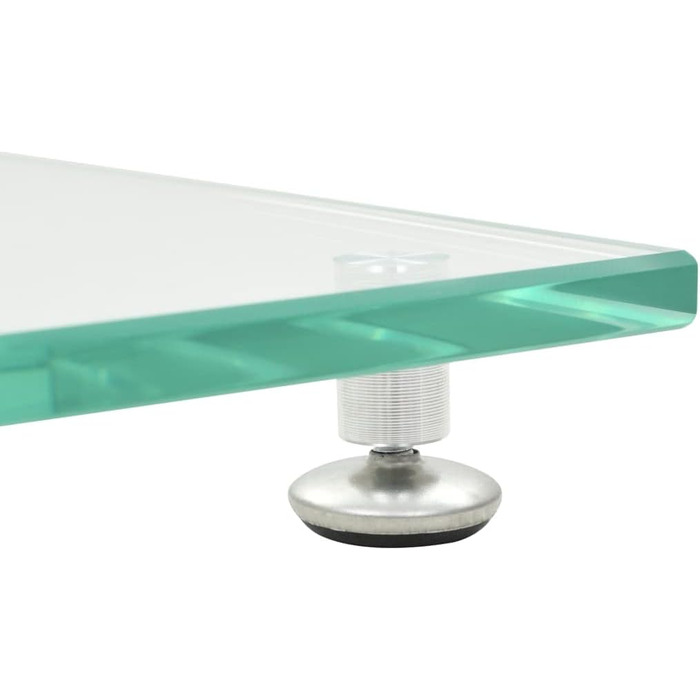 Підставки для колонок 2 шт. з подвійними колонами, скло, срібні