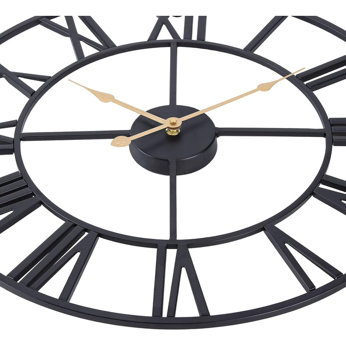 ACCSHINE Wall Clock Large Silent No-Tick Noise 60cm Roman Numerals Quartz Battery Operated Wall Clock Easy to Read for Living Room Kitchen Bedroom Office School