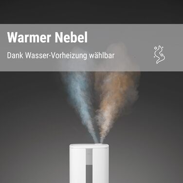 Зволожувач повітря Stadler Form Oliver, для великих приміщень до 60 м², тихий, компактний, потужний, 6 режимів, авто-режим, вимкнення LED, бездимний туман, чорний
