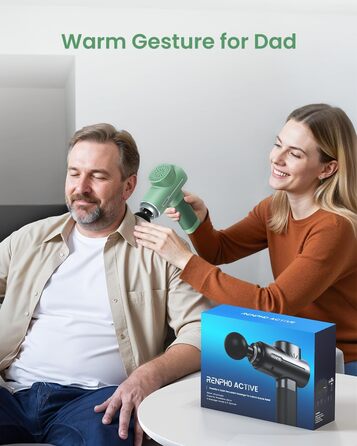 Масажер для м'язів RENPHO Active Massage Gun: глибокий масаж спини, розслаблення, USB-C зарядка, зелений