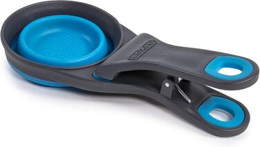 Шуфля для корму Dexas KlipScoop PW670432429, складана, для собак та котів, 2 чашки, блакитна (Pro Blue, об'єм 1/2 чашки)