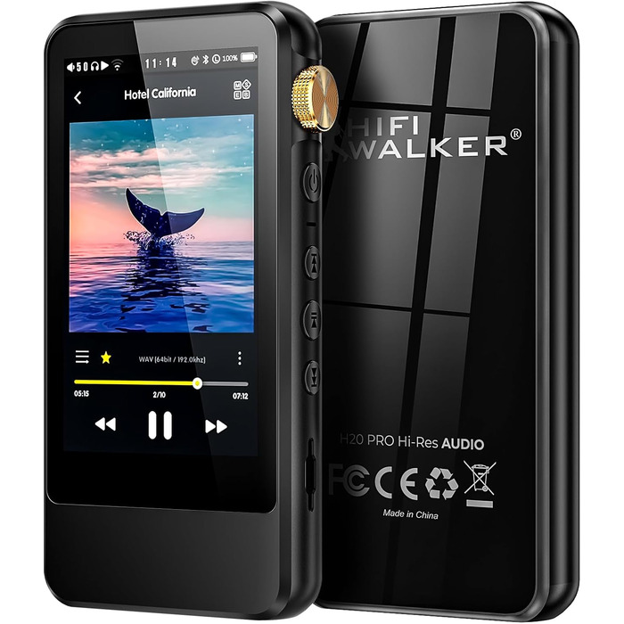 HIFI WALKER H20 Pro: Аудіо-плеєр Hi-Res з Bluetooth 5.1, DAC DSD256, 64GB