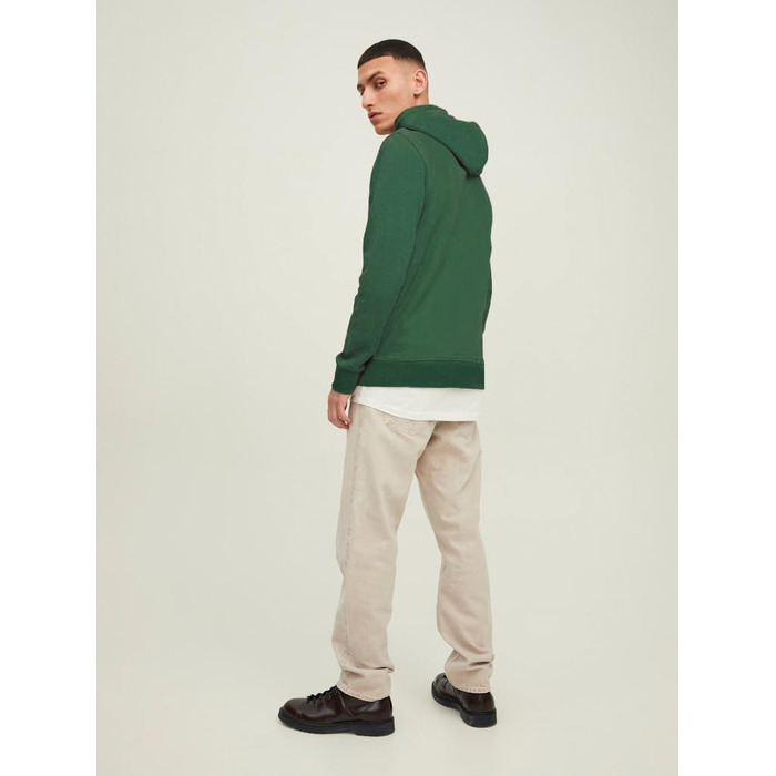 Чоловіча куртка-худі JACK & JONES Mae однотонна, Trekking Green (Green Gecko), розмір XL