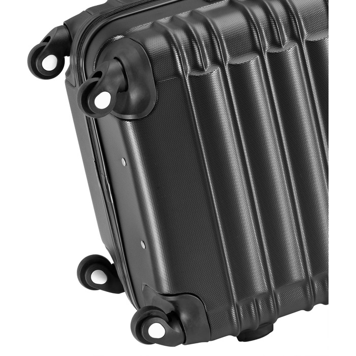 Набір валіз Zelsius 4 шт., чорний | ABS, з кодовим замком, 4 колеса, внутрішній роздільник | Ручна валіза, набір валіз, тріліон, велика валіза