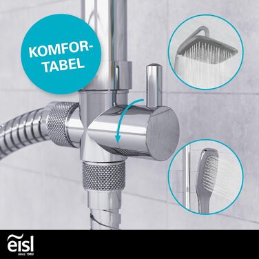 Душова система EISL 2 в 1 без змішувача, велика тропічна лійка 250x200 мм і ручна, монтажний комплект, хромована, Easy Fresh DX12006