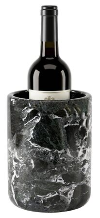 Охолоджувач для вина з мармуровою стільницею ручної роботи, чорний, 11,4x11,4x16,5 см (Black Zebra BZ--03)