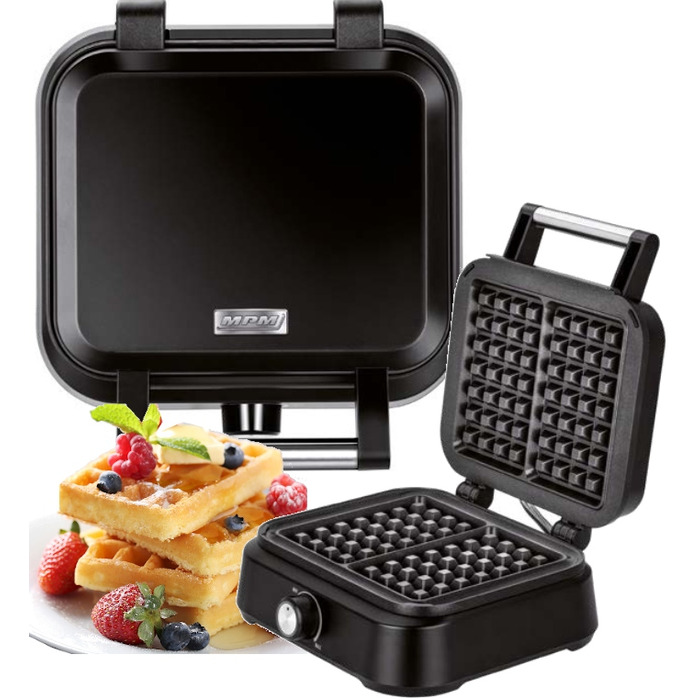 Вафельниця MPM MGO-40, 1500 Вт, чорна