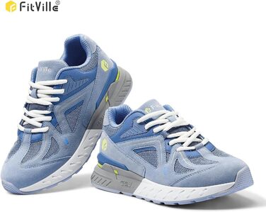 Жіночі кросівки FitVille для бігу та ходьби (широкі) - для плоскостопості, фітнесу, світло-блакитні, 40 EU