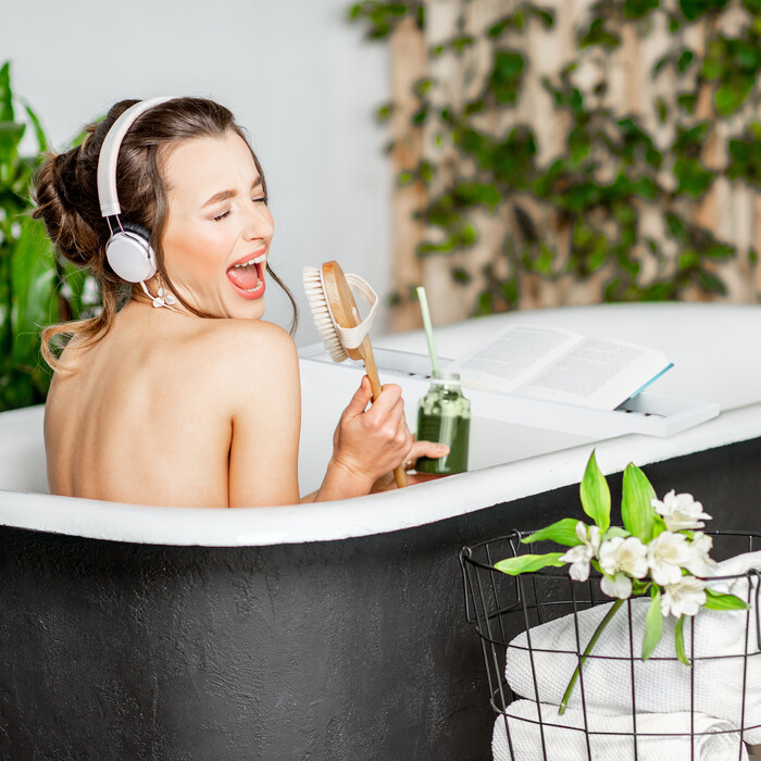 Полиця для ванни Relaxdays Бамбук білий лакований