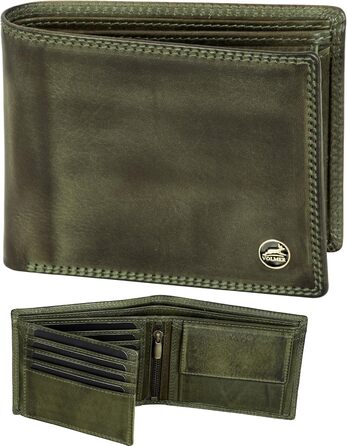 Чоловічий гаманець Volmer Leder з RFID-захистом, міцний, зелений (8+3 картки)