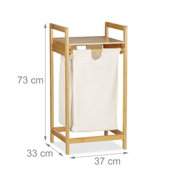 Relaxdays Bamboo Laundry Basket, Extendable
