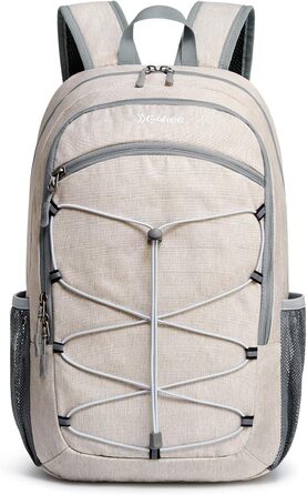 Small Backpack / 20L Unisex Daypack Lightweight Travel Backpack Hiking Backpack Trekking Backpack for Hiking Cycling (Beige, 20 Liters)