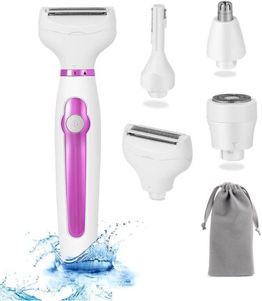 Електричний жіночий триммер 4-в-1 для обличчя, тіла, зони бікіні та брів. Триммер для інтимної зони з сумкою