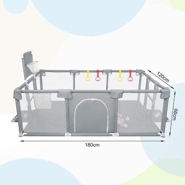 Лягувачка для цуценят з дверцятами, 180x120x66 см. Міцний загін для цуценят та маленьких собак з нейлону, легко миється, для використання в приміщенні та на вулиці.