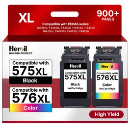 Комплект картриджів Canon PG-575XL та CL-576XL (чорний та кольоровий) для принтерів Canon PIXMA TR4700, TR4750i, TR4751i, TR4755i, TR4756i, TS3500, TS3550i, TS3750i, TS3751i, TS3752i — сумісні, XL ємність