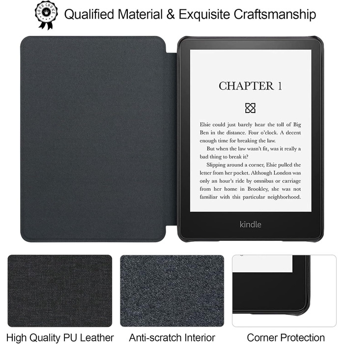 Чохол WALNEW для Kindle Paperwhite 11 (M2L3EK, M2L4EK), чорний, з авто-вимиканням