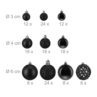 Relaxdays Set of 150 Christmas Baubles