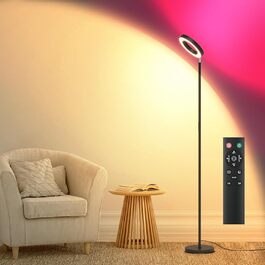 LED торшер, 42W, 16 мільйонів кольорів RGBCW, WiFi, розумний, двосторонній, для вітальні, сумісний з Alexa/Google Home, синхронізація з музикою, плавне регулювання яскравості, торшер для читання в спальню (RGB-RC)