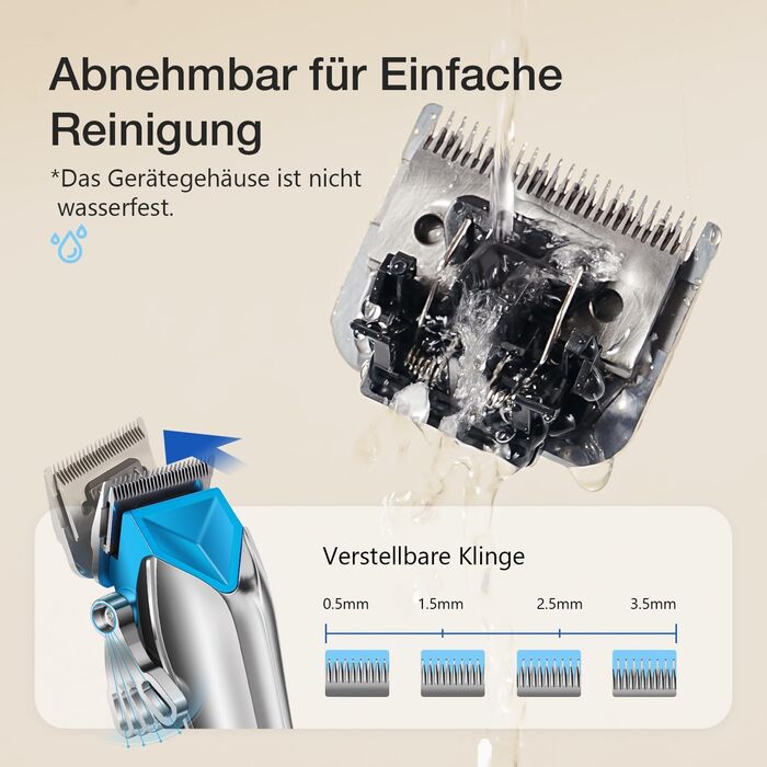 Професійна машинка для стрижки собак Leise, для густого та кучерявого хутра, срібна