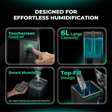 Увлажнитель воздуха MARS HYDRO New Plant 6L с регулировкой влажности, таймером, ультразвуком, без протечек для теплицы, гроубокса, indoor выращивания
