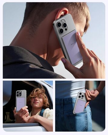 PowerBank Kuulaa Ultra Slim 5000 mAh з MagSafe, Type-C 20W, Швидка зарядка, 7.2 мм, для iPhone 16/15/14/13/12 (фіолетовий)