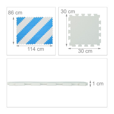 Relaxdays Puzzle Mat Blue and White