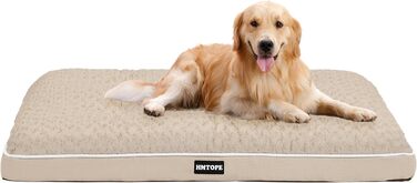 Ортопедичний лежак для собак, двоярусний килимок для собак, зручний лежак для собак, знімний кошик для собак, 90 см для собак маленьких та середніх порід (105 x 69 x 12 см, бежевий)