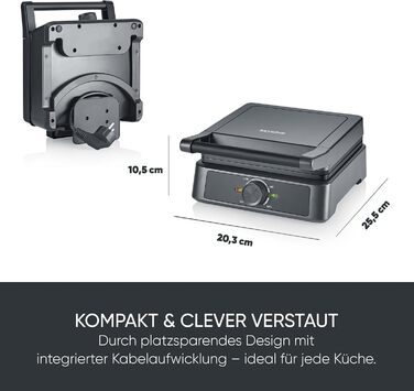 SEVERIN WA 2106 Electric Heart-Shaped Waffle Maker - Slim Design, Non-Stick Coating, 1200W
