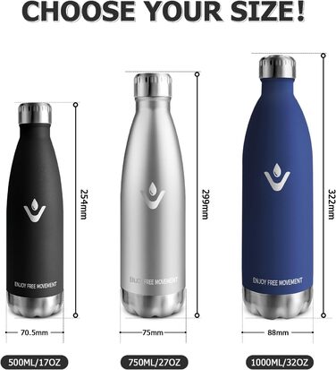 Термос-пляшка 750 мл, з нержавіючої сталі, BPA-Free, для спорту, подорожей, дітей, на відкритий простір, термоізоляція, витримує газовані напої, чорний, темно-зелений