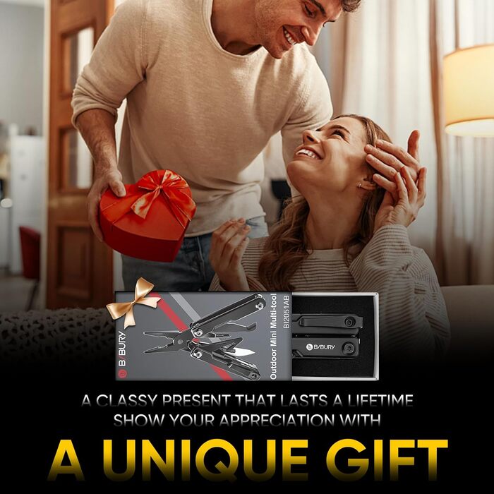 Мультитул BIBURY 10-в-1 з прихованими пінцетом, розбивачем скла, гурткорізом - для кемпінгу, риболовлі, туризму. Ідеальний подарунок для жінок та чоловіків.