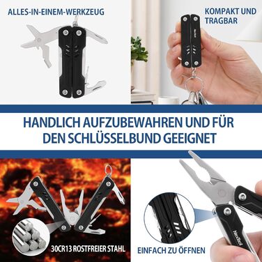 9-in-1 Mini Multitool with Needle-Nose Pliers, Scissors, SIM Extractor, and Screwdriver - For Travel, EDC, TSA Approved, Blade-Free (Mini Sailor Lite)