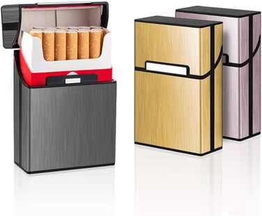 Алюмінієве етои для сигарет, 3 шт. (сірий, рожевий, золотий)