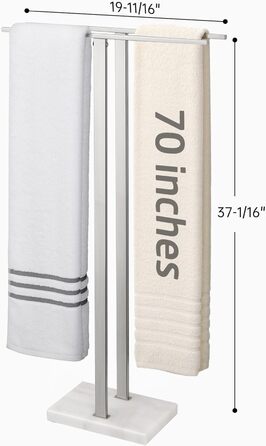 Підставка для рушників подвійна, настільна, з нержавіючої сталі, з мармуровою основою, 84 см, BTH217-2